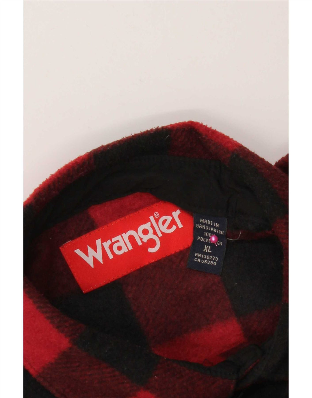 Мужская фланелевая рубашка Wrangler XL, красный полиэстер в клетку