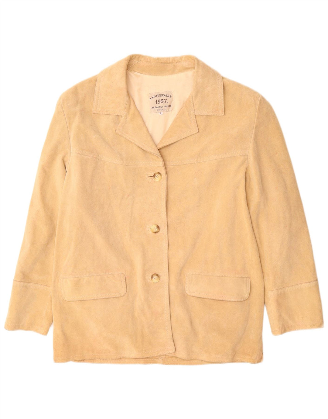 LEGENDARY JACKET 1957 Womens Suede Jacket UK 16 Large Beige