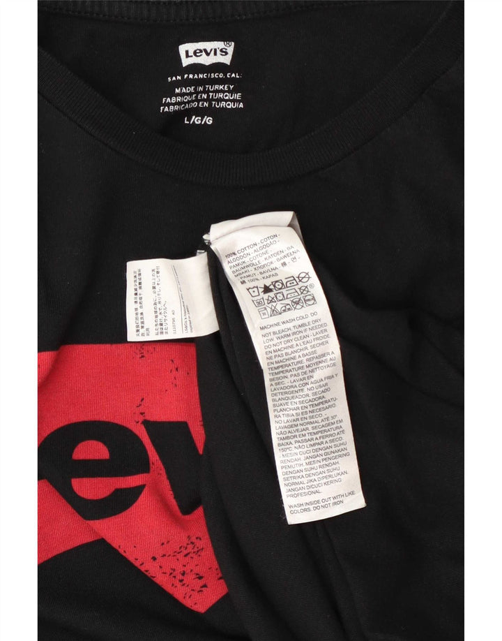Мужская футболка с рисунком Levi's, большой черный хлопок
