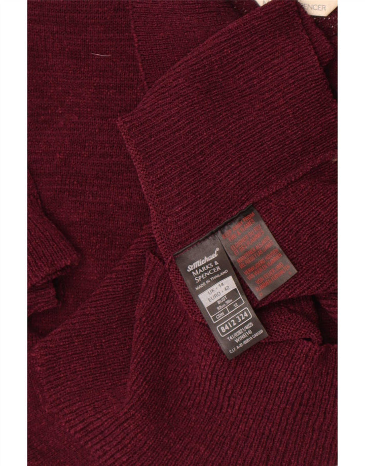 Женский укороченный кардиган Marks & Spencer UK 14, средний бордовый