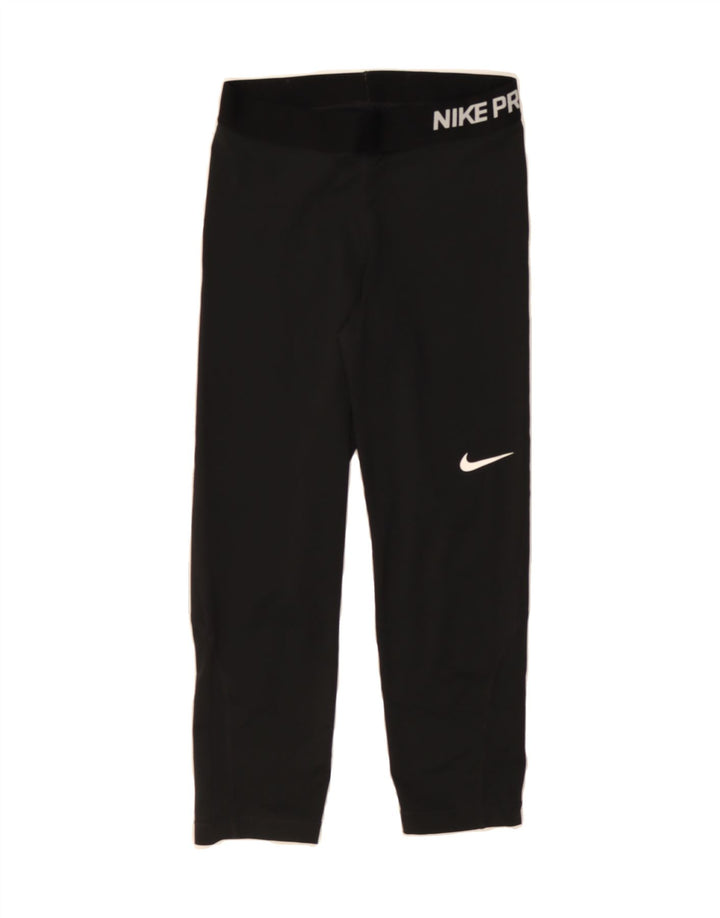 NIKE Womens Dri Fit Graphic Tracksuit Trousers UK 8 Small  Black Polyester Vintage Nike and Second-Hand Nike from Messina Hembry 