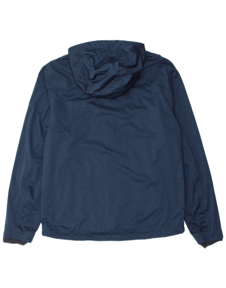CALVIN KLEIN Mens Hooded Rain Jacket UK 38 Medium Navy Blue Polyester