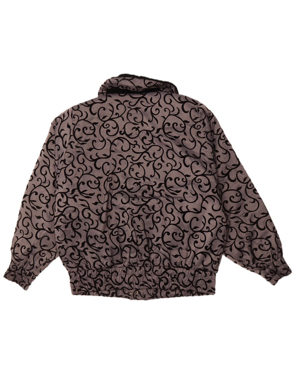 Женская ветровка оверсайз LONDON FOG UK 14, средний серый цвет с цветочным принтом