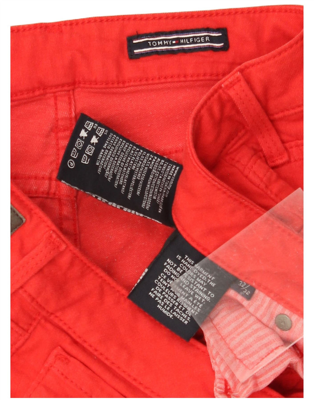 TOMMY HILFIGER Женские повседневные узкие брюки W32 L32, красный хлопок