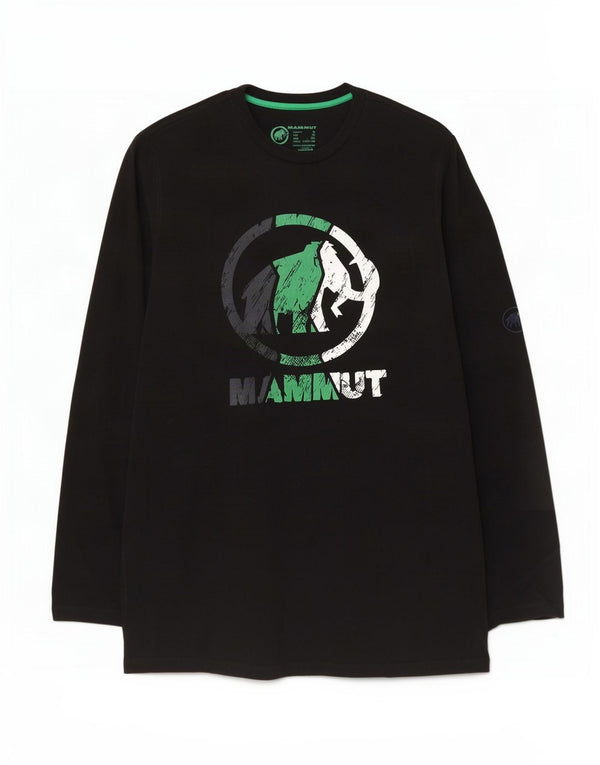 Мужская футболка с рисунком Mammut с длинным рукавом XL, черная, хлопок