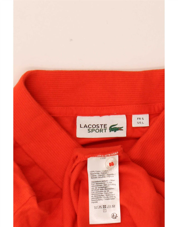 Мужская рубашка-поло Lacoste, размер 5, большая оранжевая, хлопок