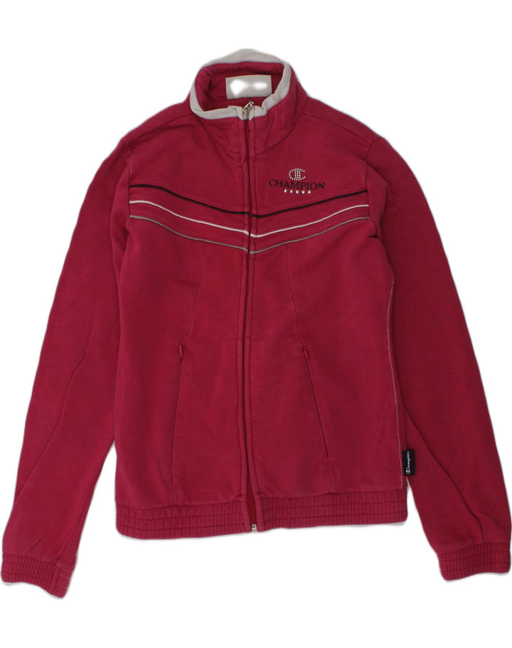 CHAMPION Girls Tracksuit Top Jacket 9-10 Years Medium Red Cotton | Vintage Champion | Thrift | Second-Hand Champion | Used Clothing | Messina Hembry 