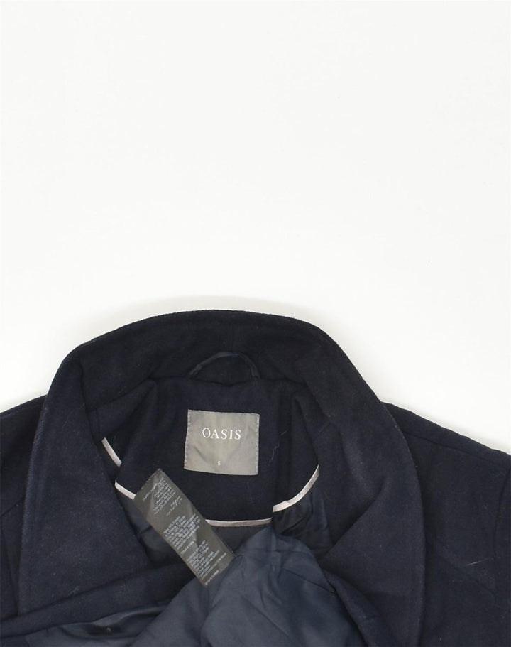 OASIS Womens Overcoat UK 10 Small Navy Blue Polyester | Vintage Oasis | Thrift | Second-Hand Oasis | Used Clothing | Messina Hembry 