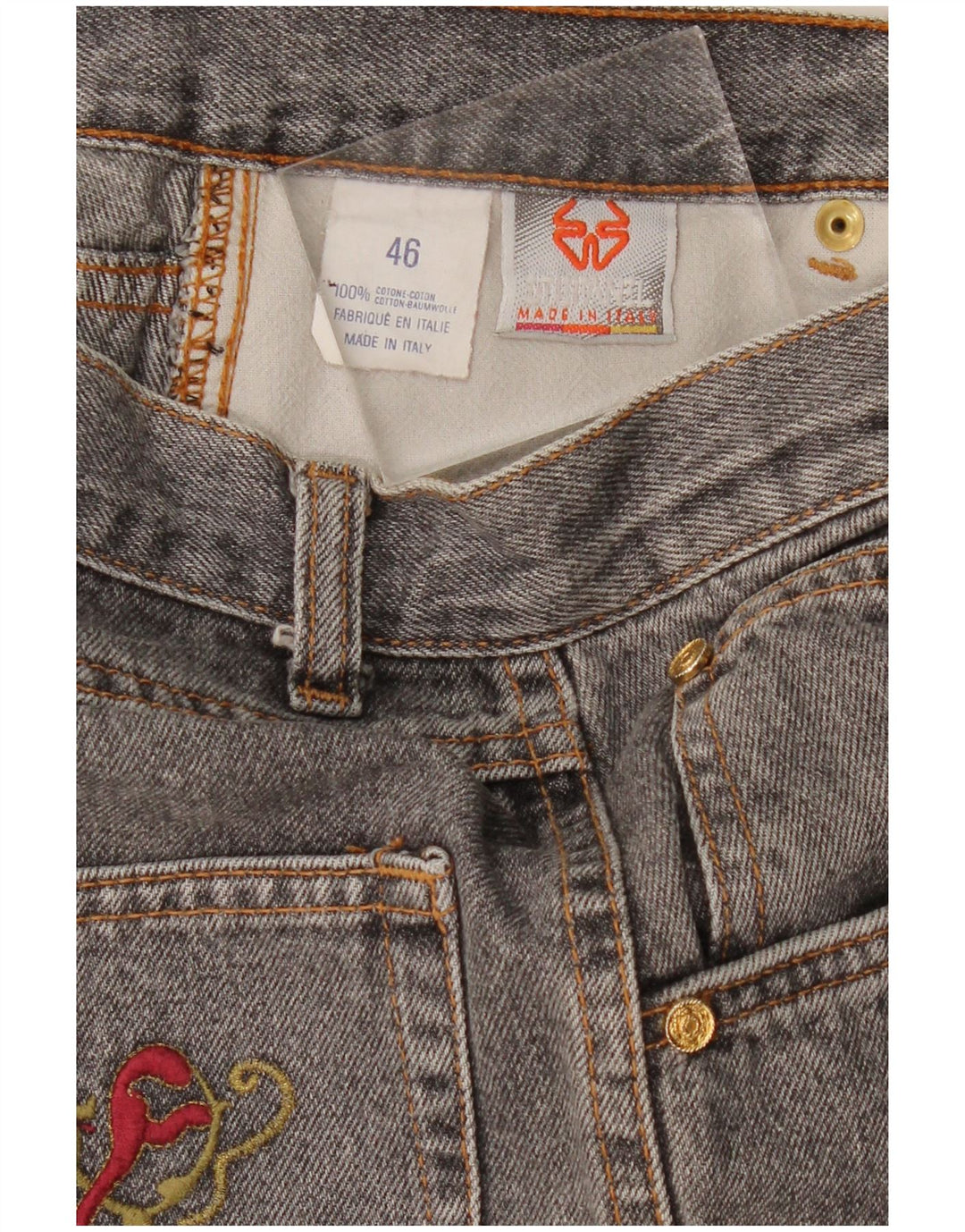 Винтажные женские зауженные джинсы с высокой талией IT 46, большие W28 L29, серый хлопок