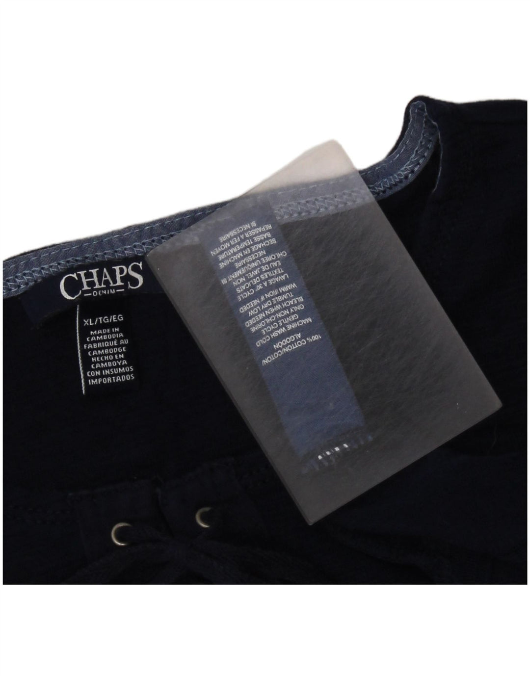 Женский топ CHAPS с рукавом 3/4, Великобритания, 18 XL, темно-синий, хлопок