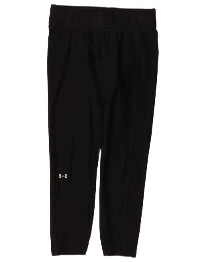 UNDER ARMOUR Womens Crop Leggings UK 12 Medium Black