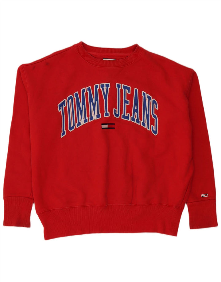 Женский джемпер оверсайз с рисунком Tommy Hilfiger UK 14, средний красный