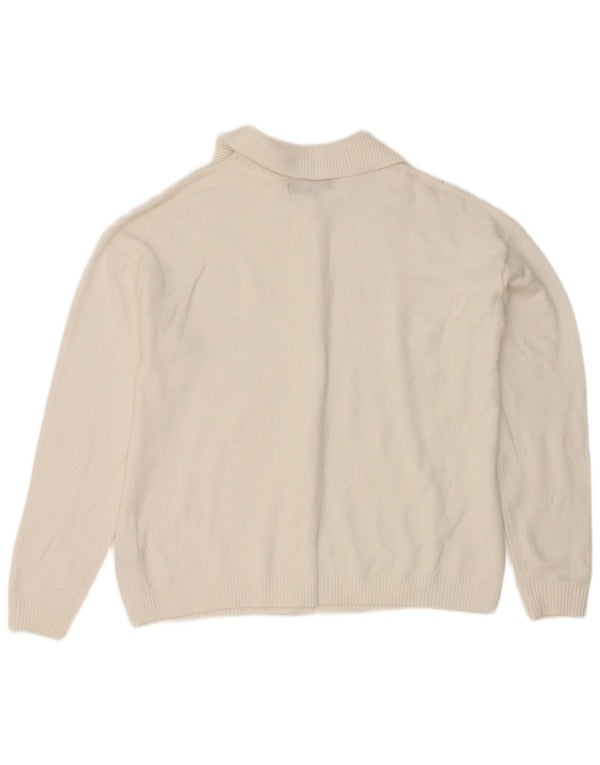 Marks & Spencer Womens Cardigan Sweater UK 14 Medium White Polyester