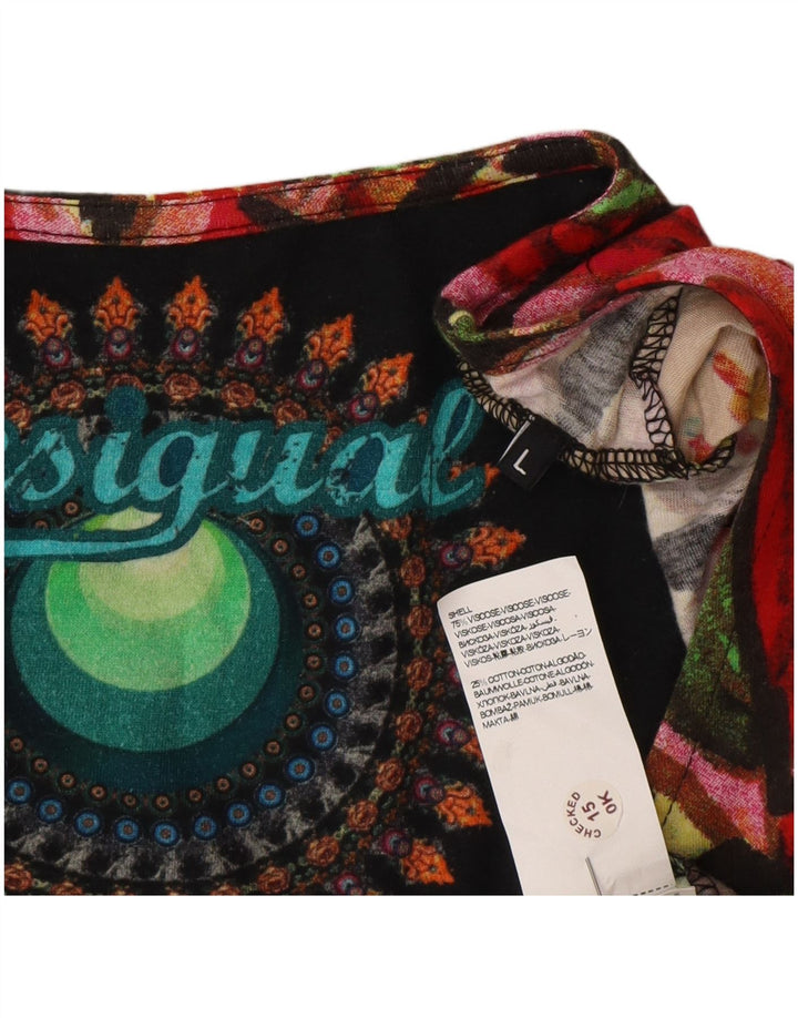 Женское платье трапециевидного силуэта с графическим рисунком Desigual UK 14, большое разноцветное геометрическое платье