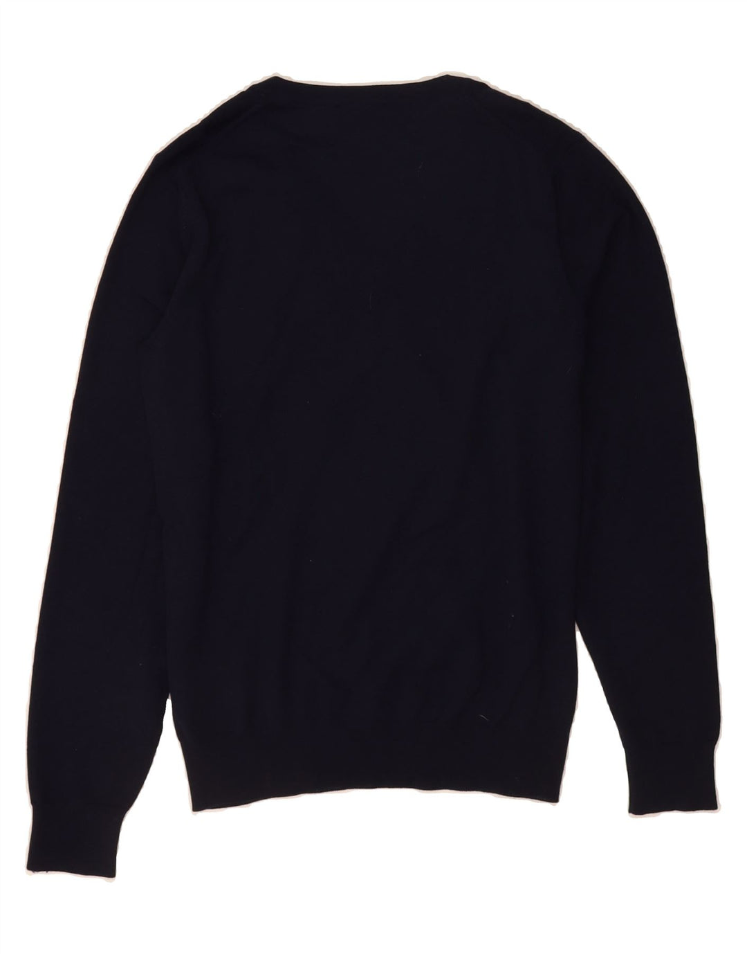 GANT Mens V-Neck Jumper Sweater Small Navy Blue Wool Vintage Gant and Second-Hand Gant from Messina Hembry 
