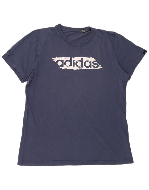 Adidas Мужская футболка с рисунком Top XL Темно-синий хлопок