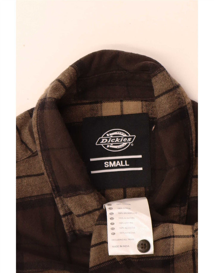 Мужская фланелевая рубашка Dickies, маленькая коричневая клетка, хлопок