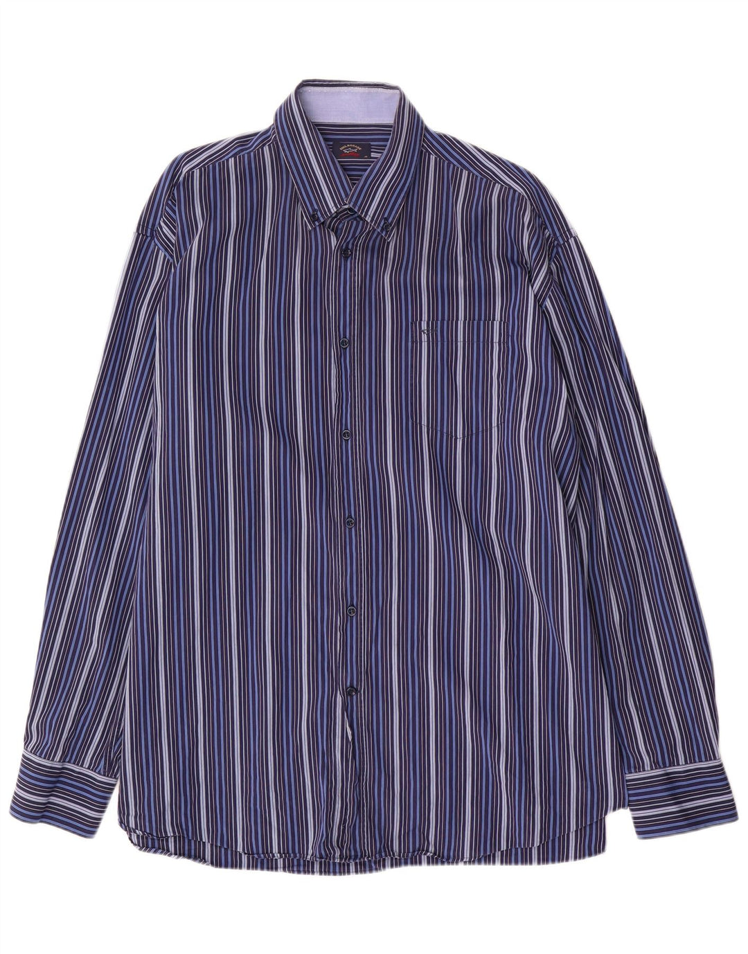 Мужская рубашка PAUL & SHARK, размер 45 XL, хлопковая темно-синяя полоска