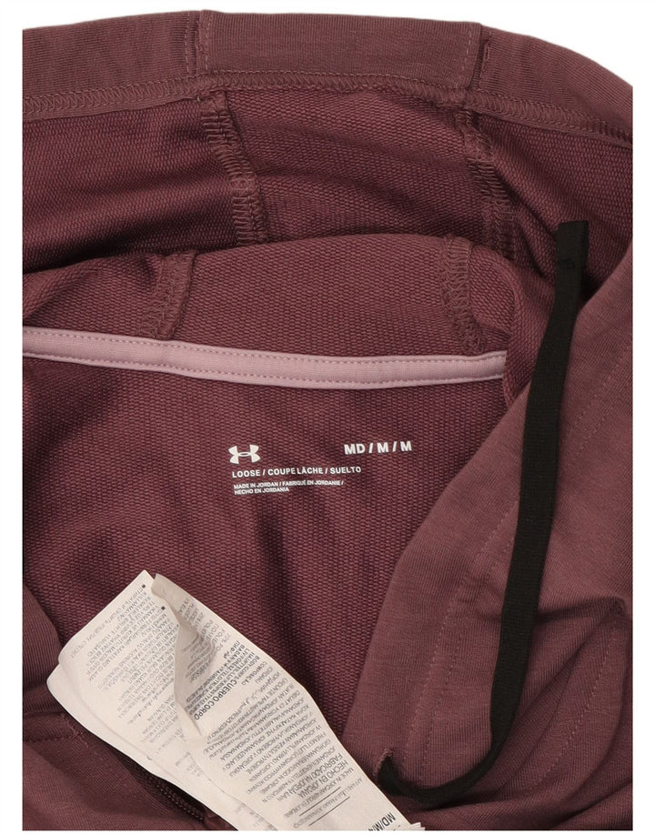 Женский свитер с капюшоном на молнии UNDER ARMOR UK 14, средний темно-бордовый цвет с блоками