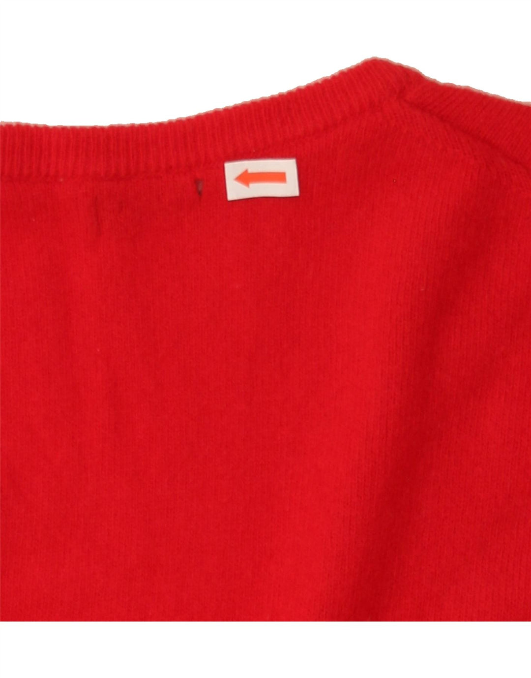 BENETTON Womens V-Neck Jumper Sweater UK 10 Small Red Vintage Benetton and Second-Hand Benetton from Messina Hembry 