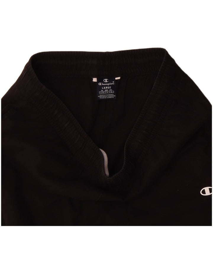 CHAMPION Mens Tracksuit Trousers Joggers Large  Black