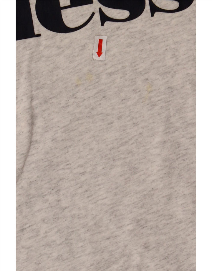 Футболка ELLESSE с рисунком для девочек, топ 12–13 лет, серый хлопок с крапинками