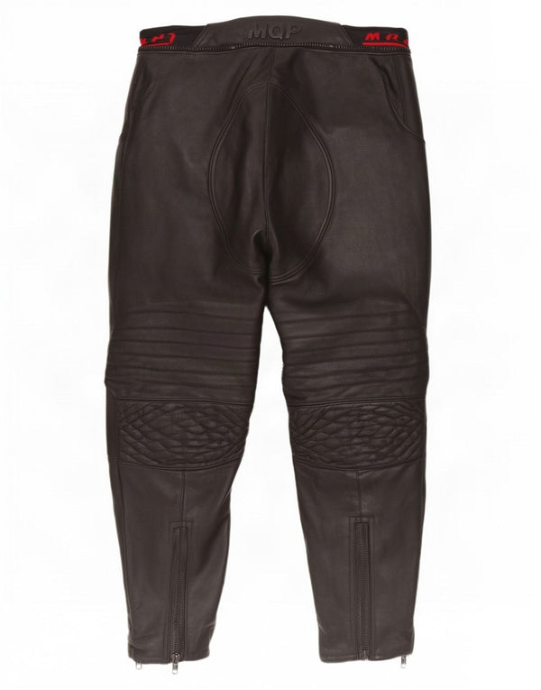 MQP Womens Leather Moto Racer Trousers IT 42 Medium W32 L28 Black