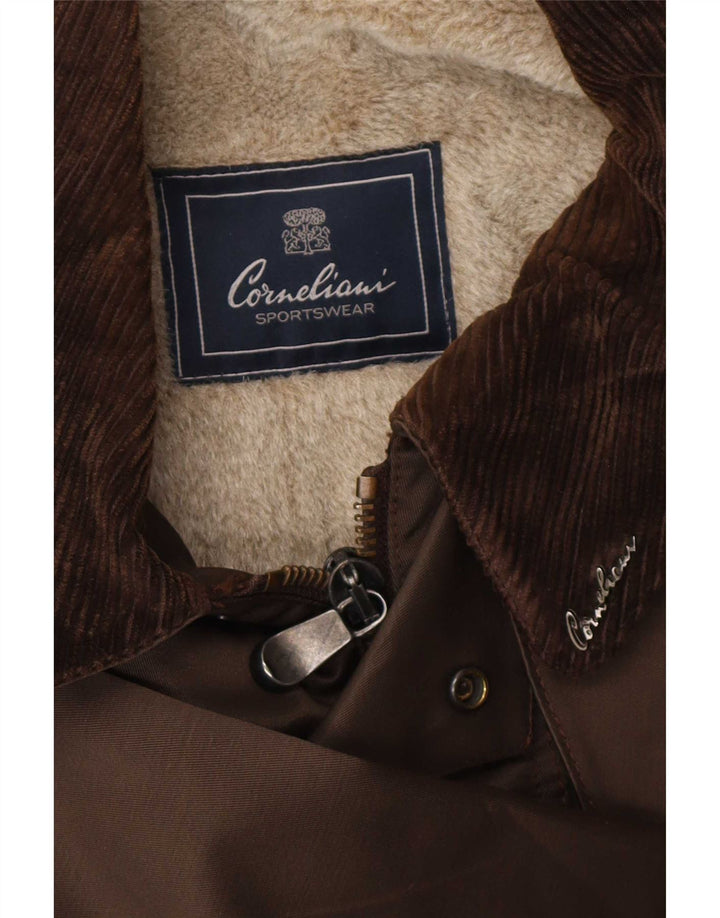 Corneliani Мужская куртка из шерпа IT 56 3XL Коричневый хлопок