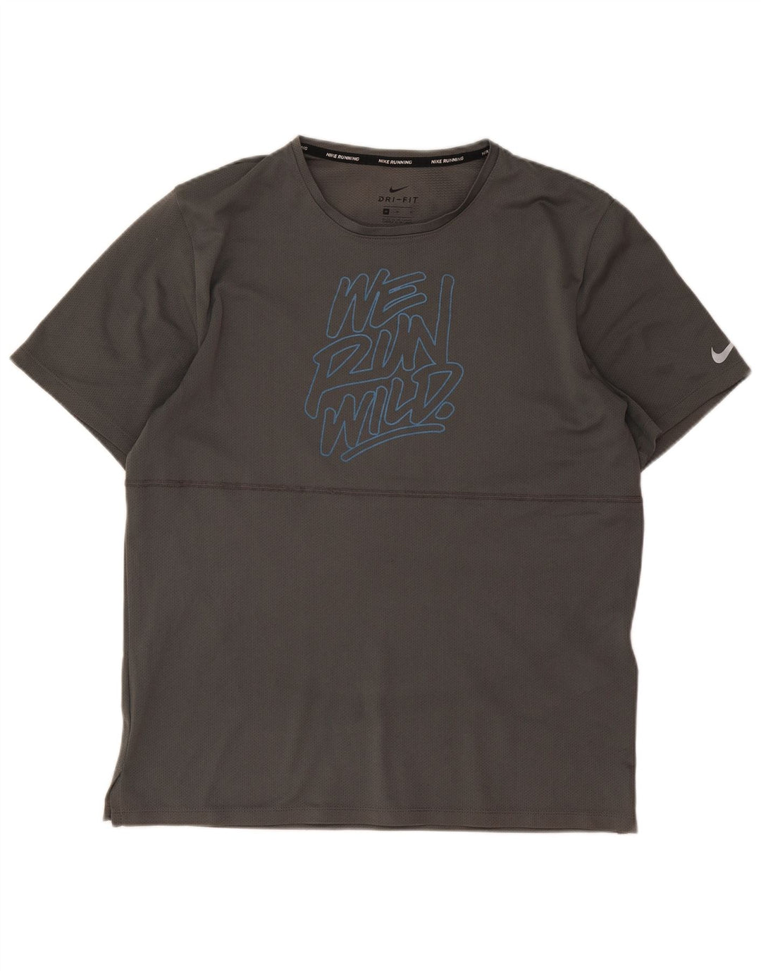 Мужская футболка Nike Dri Fit с графикой, верх из полиэстера среднего серого цвета
