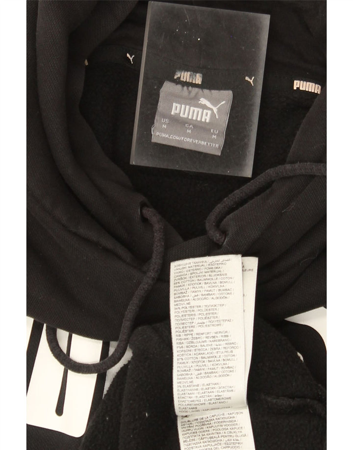 Мужской джемпер с капюшоном Puma, черный, хлопковый, среднего размера