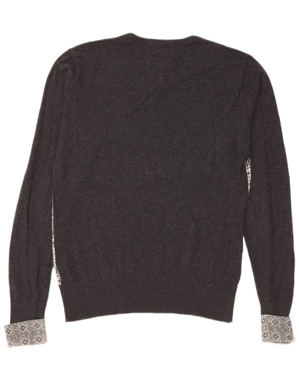 Женский джемпер с v-образным вырезом GUESS BY MARCIANO UK 10, маленький черный в клетку