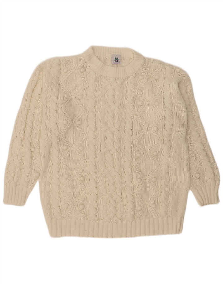 Новый женский свободный джемпер с круглым вырезом Fast Fast, средний белый цвет ЕС 40/42