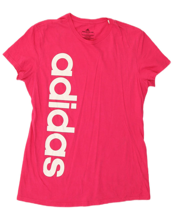 Женская футболка с рисунком Adidas Top UK 16, большой розовый хлопок
