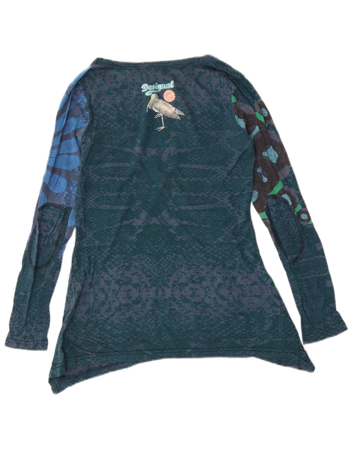 Женская блузка Desigual Top UK 10, маленькая разноцветная вискоза с цветочным принтом