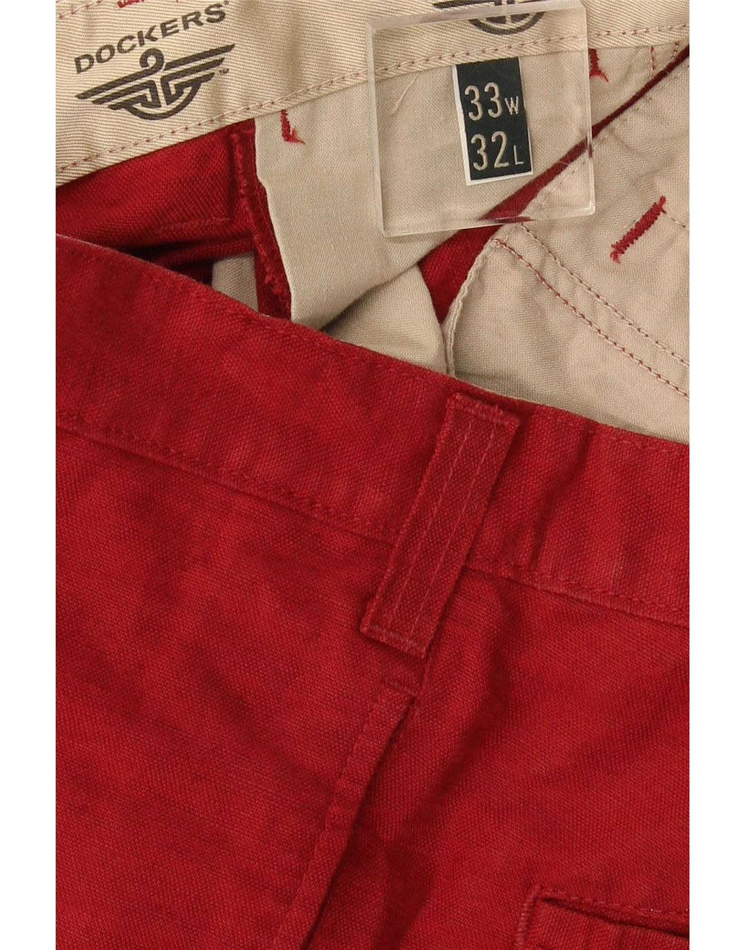 Мужские прямые брюки-чиносы Dockers цвета хаки W33 L32 красные
