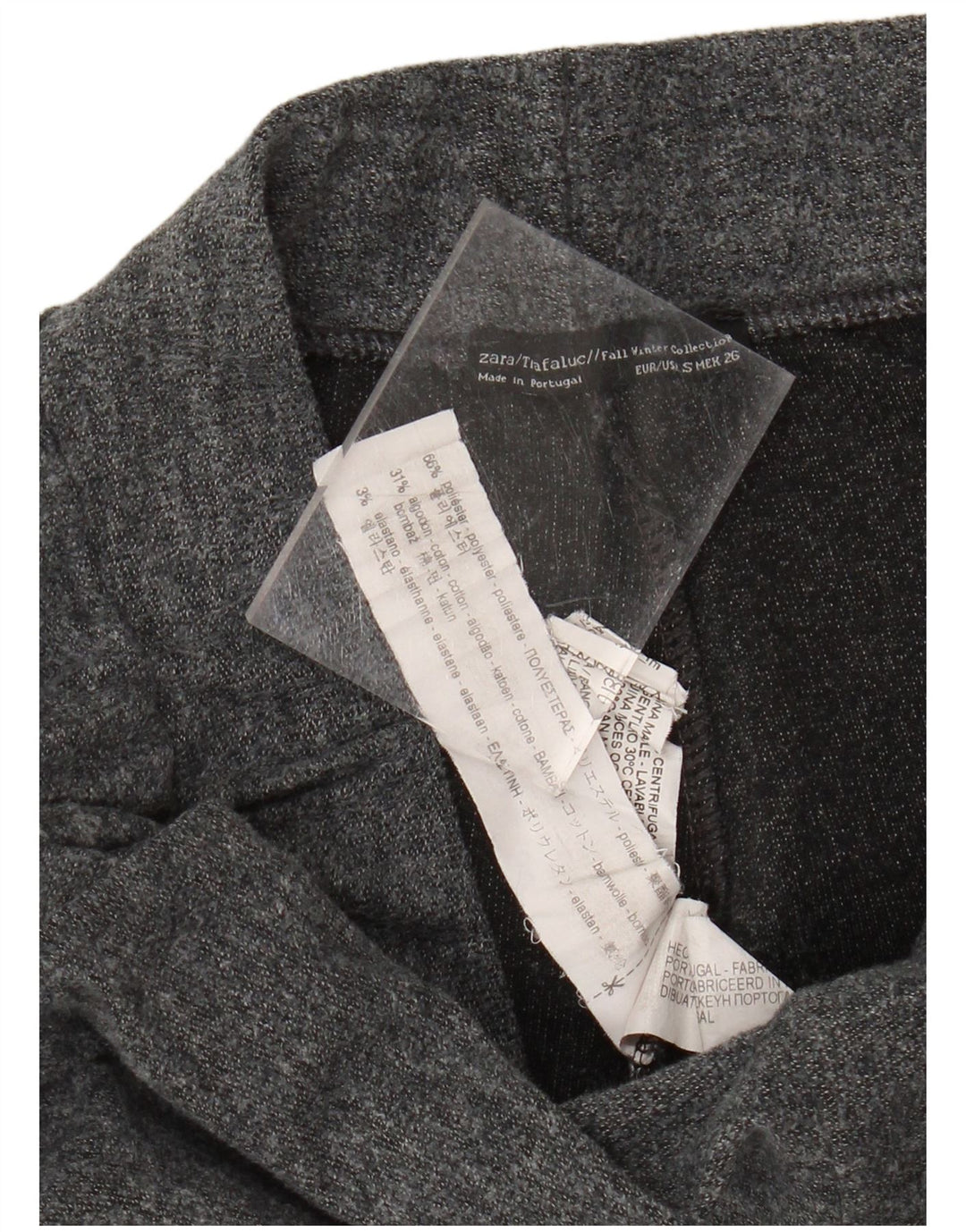 Женские широкие укороченные брюки Zara, маленькие W26 L24, серый полиэстер