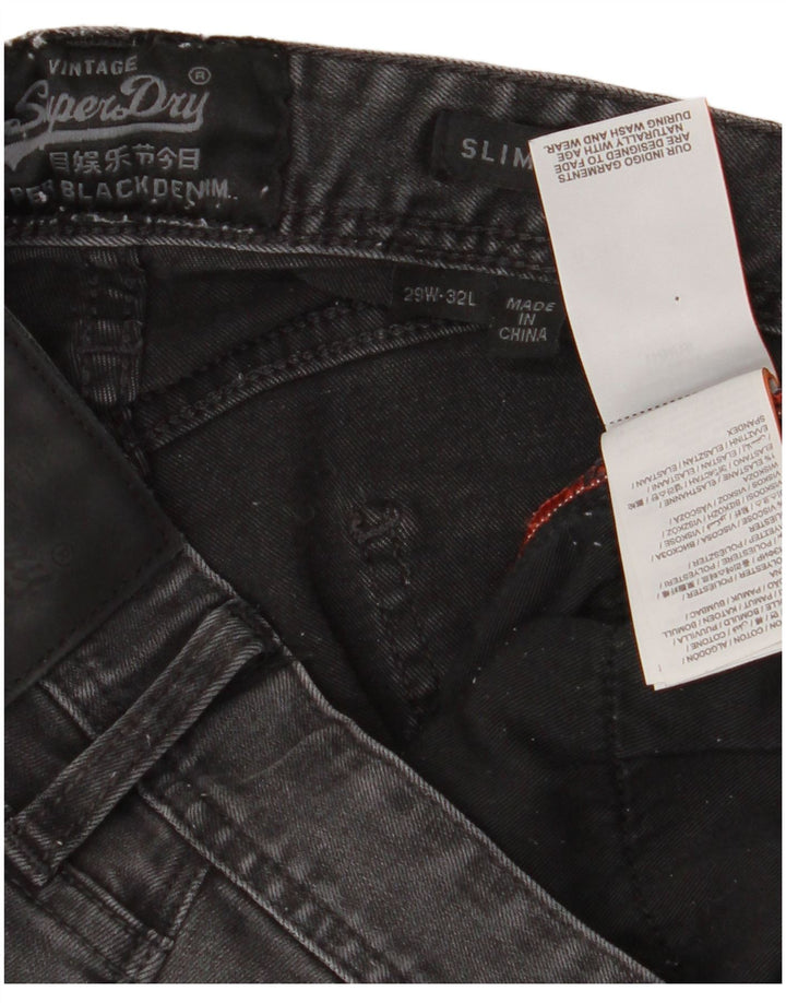 Мужские узкие джинсы Superdry W29 L32 Серый хлопок
