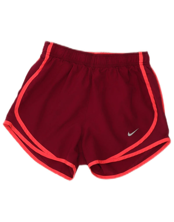 Женские спортивные шорты Nike Dri Fit UK 4 XS бордовый полиэстер с цветными блоками