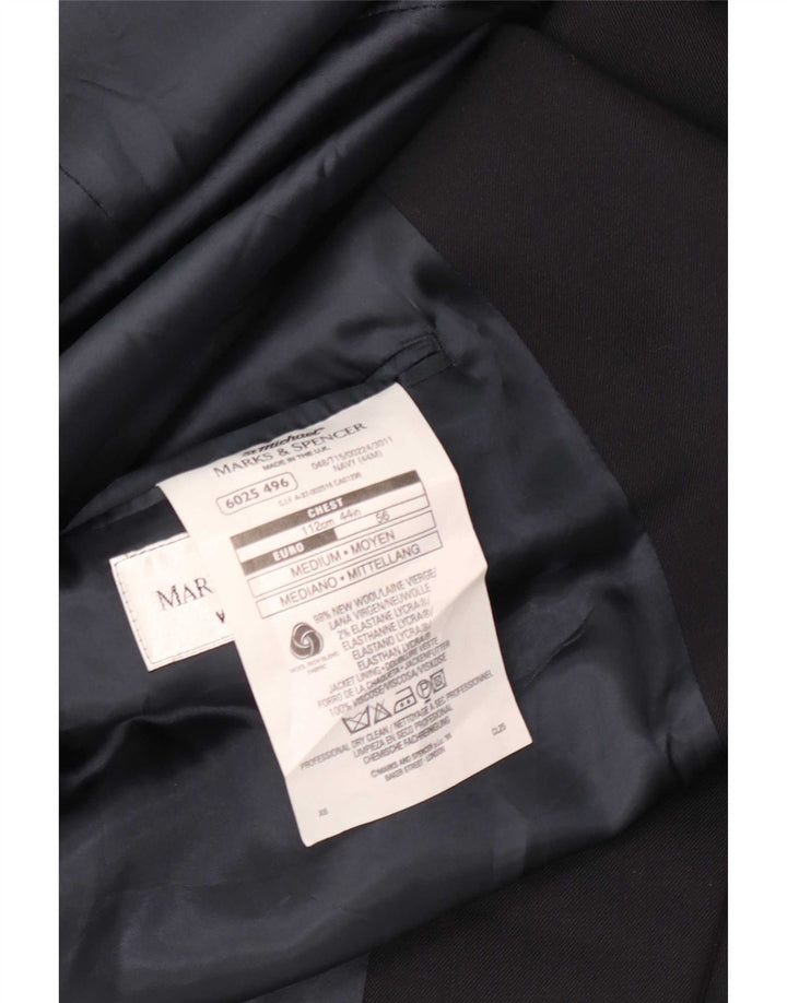 Мужской пиджак Marks & Spencer на 2 пуговицах, Великобритания, 44 XL, черный, шерстяной