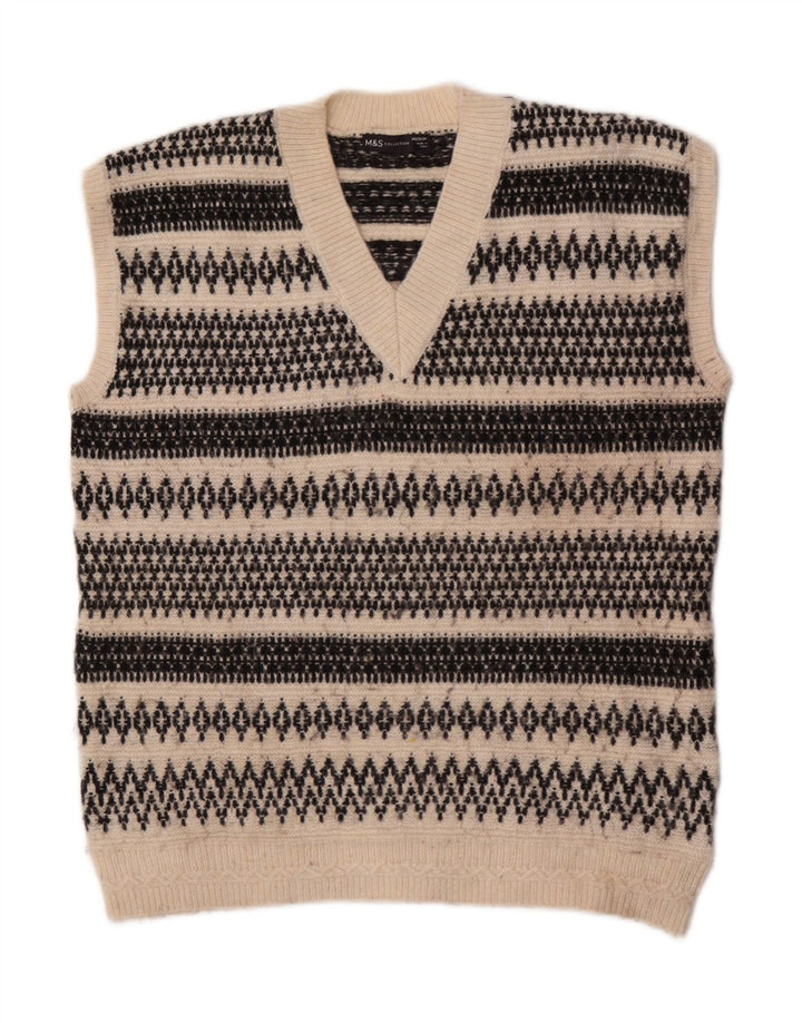 Женская майка безрукавка Marks & Spencer UK 14 средний Off White Fair Isle