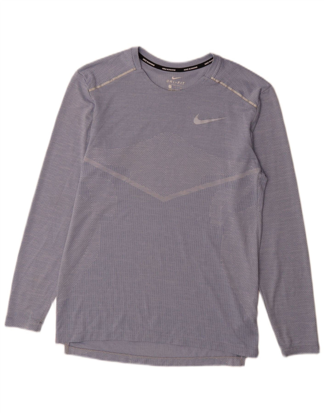 Мужской топ Nike Dri Fit с длинным рукавом, маленький синий в тонкую полоску, полиэстер