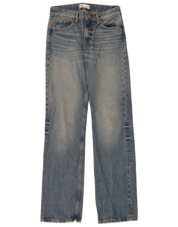 Женские прямые джинсы Zara EU 34 2XS W24 L34 синие, хлопок