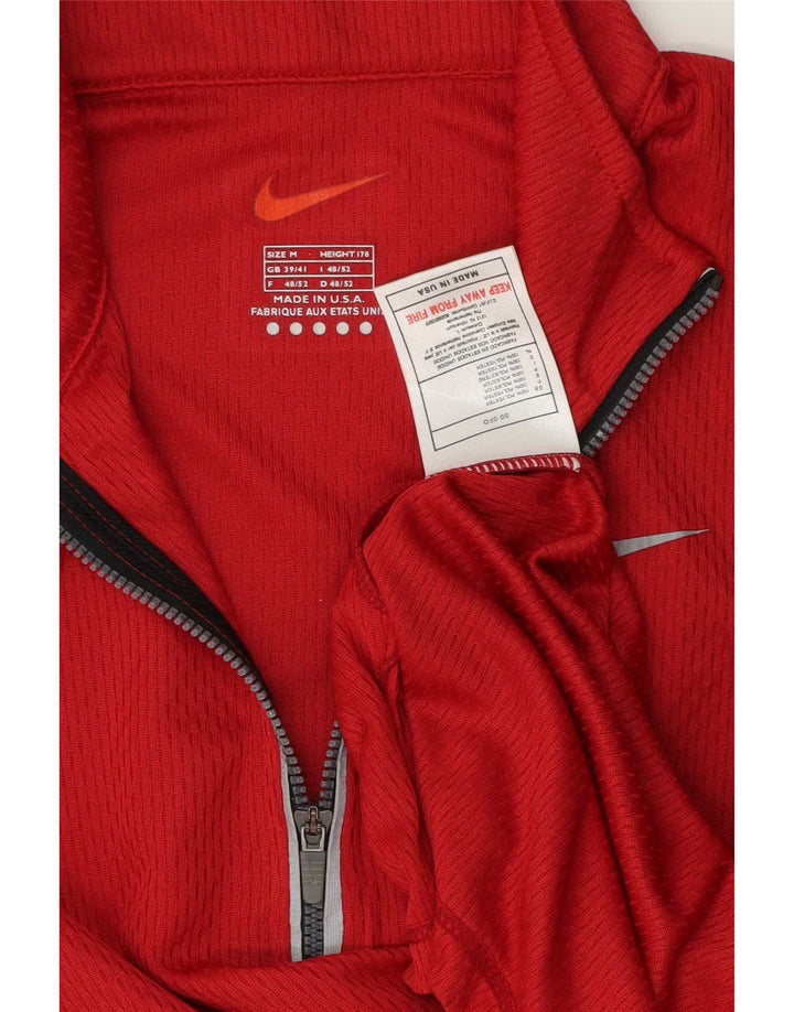 Мужской спортивный костюм-пуловер с воротником на молнии Nike UK 39/41, средний красный полиэстер