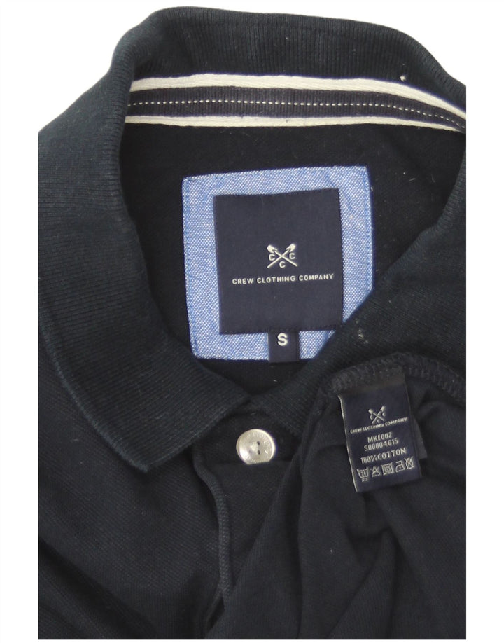 Crew Clothing Мужская рубашка-поло маленького размера из хлопка темно-синего цвета