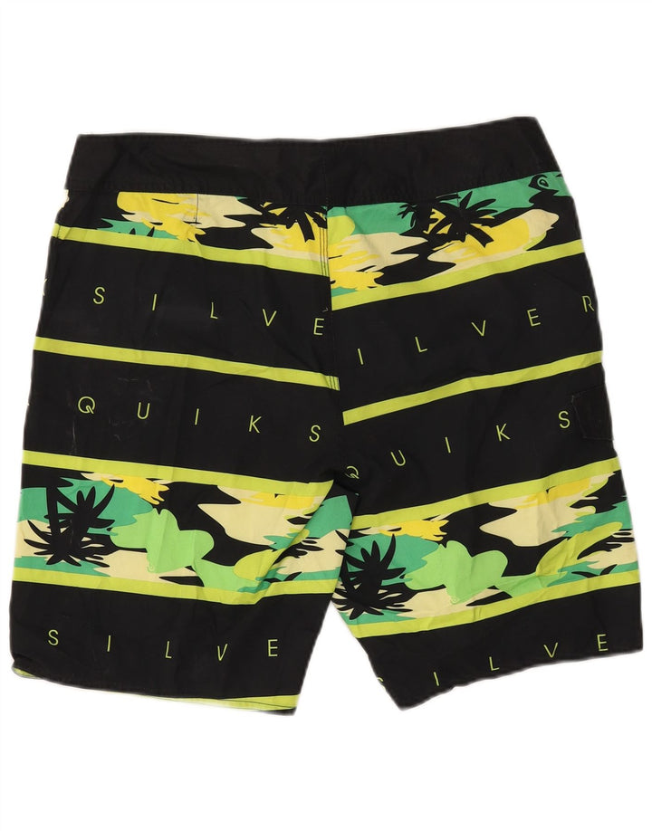 Мужские шорты для плавания Quiksilver с графическим рисунком, полиэстер, большие черные полоски
