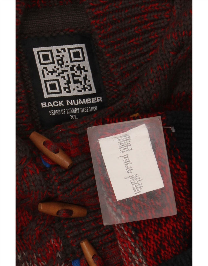 ВИНТАЖНЫЙ женский джемпер с воротником на пуговицах, Великобритания, 18 XL, красные цветные блоки