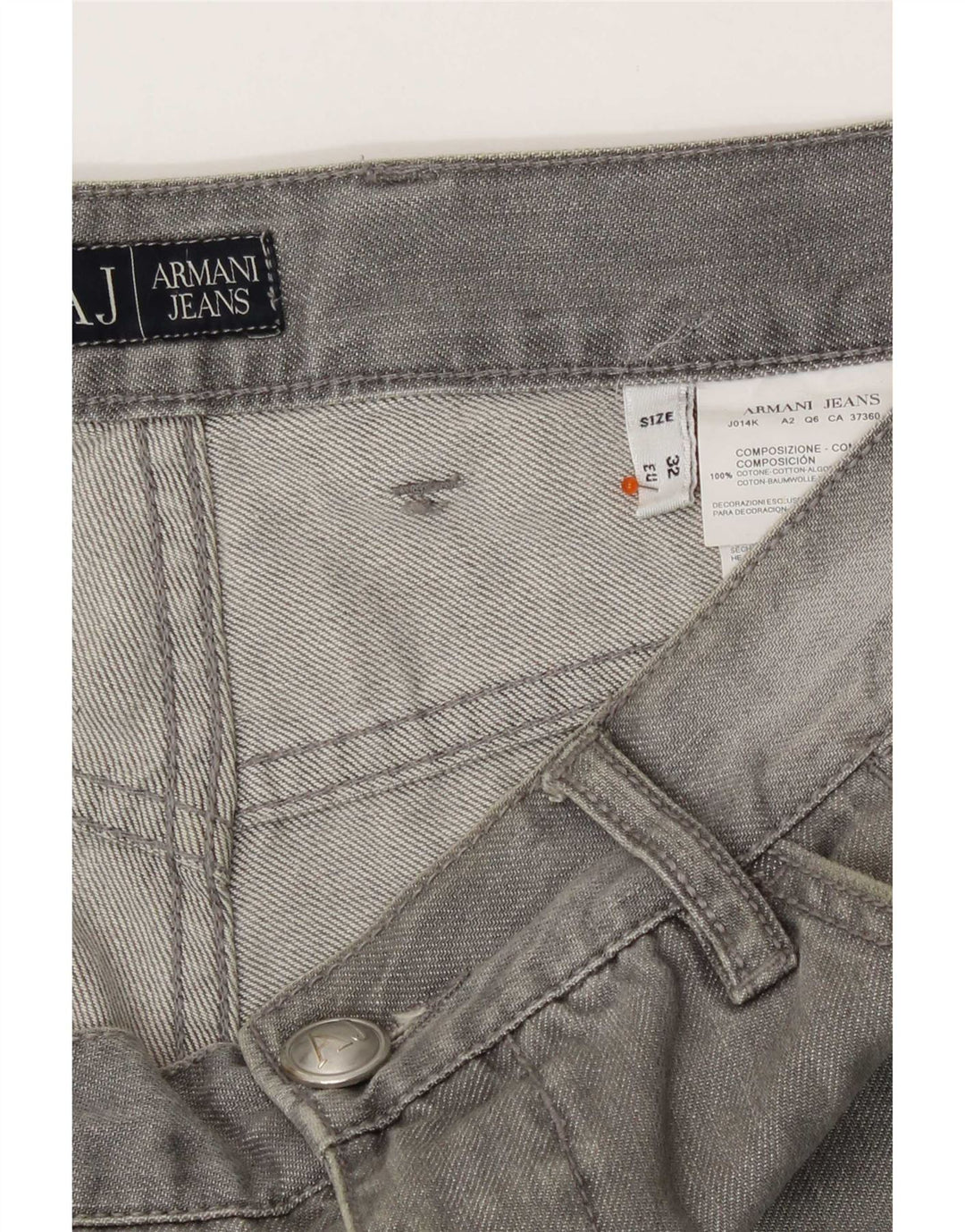 Мужские прямые джинсы Armani W32 L29, серый хлопок