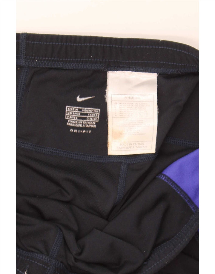 Мужские леггинсы Nike Dri Fit UK 38/40, средний черный, полиэстер с цветными блоками