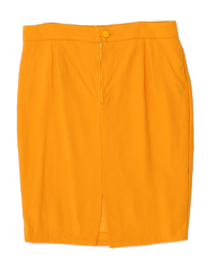 GENNY Womens Pencil Skirt IT 48 Large W32 L23 Orange Wool Vintage Genny and Second-Hand Genny from Messina Hembry 