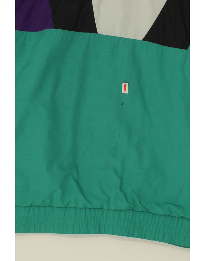 VINTAGE Womens Pullover Ski Jacket UK 18 XL Green Colourblock Polyester Vintage Vintage and Second-Hand Vintage from Messina Hembry 